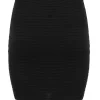 Black Textured Bodycon Mini Skirt
