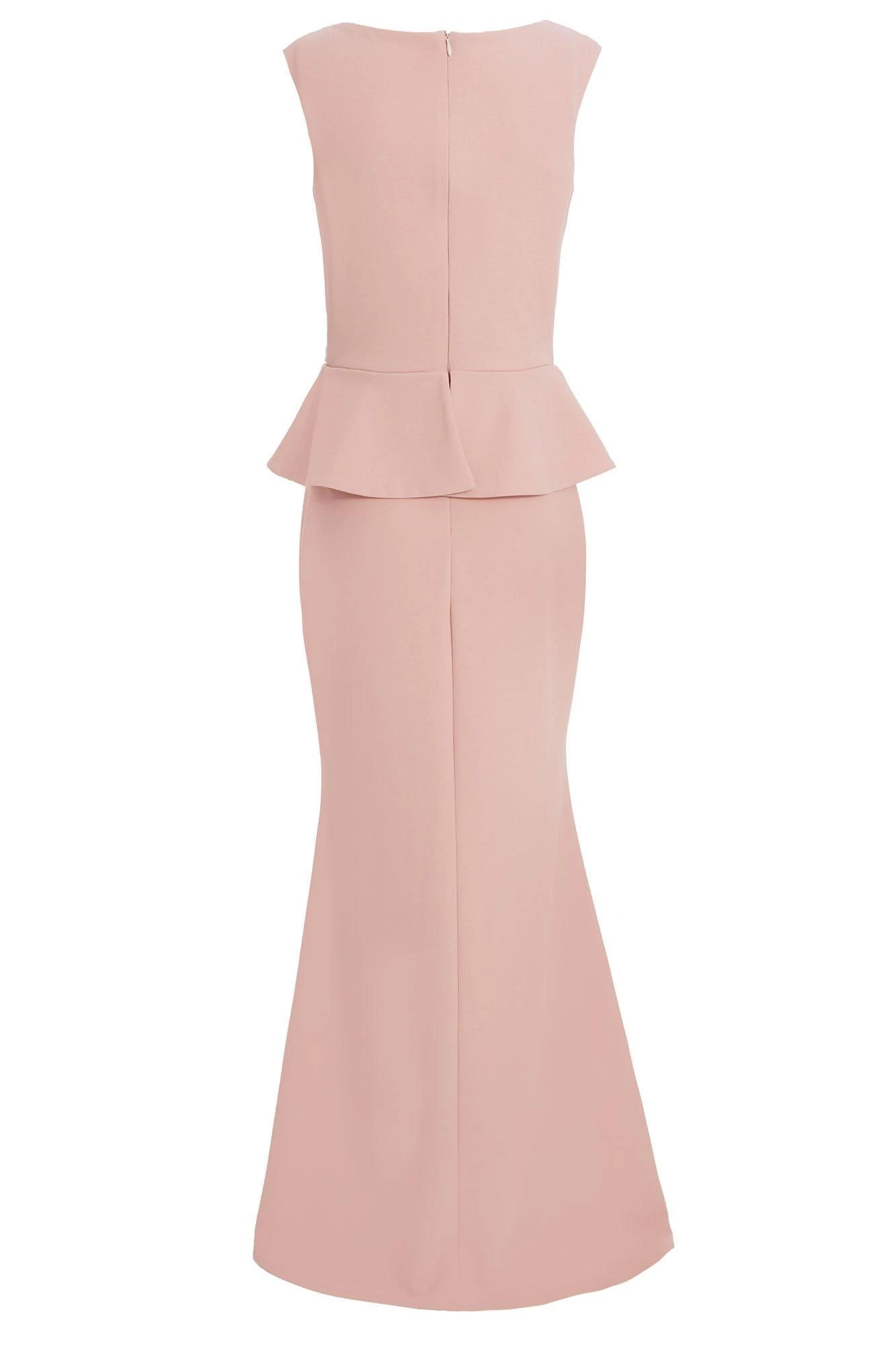 Nude Wrap Peplum Maxi Dress 5 Nude Wrap Peplum Maxi Dress - Image 5