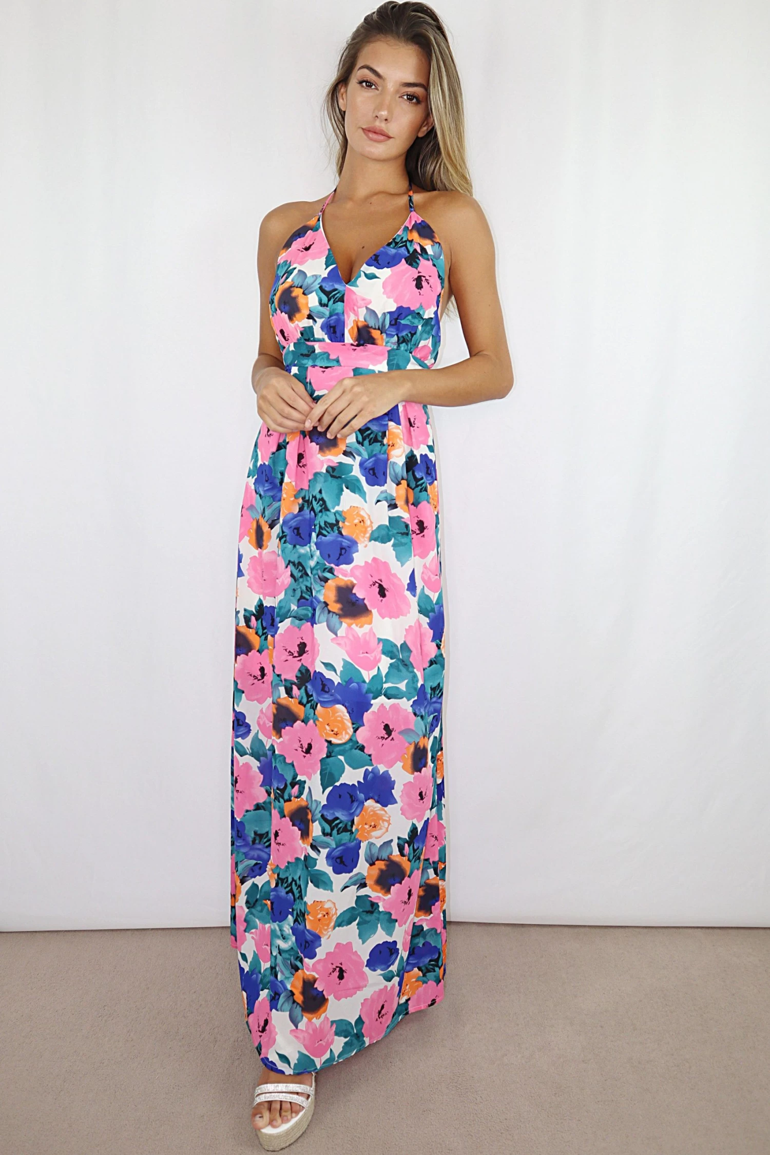 Blue Chiffon Maxi Dress 2 Blue Chiffon Maxi Dress - Image 2