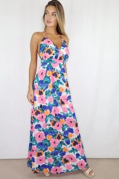 Blue Chiffon Maxi Dress 9 Blue Chiffon Maxi Dress -Women Clothing Sale 00100020965 XS