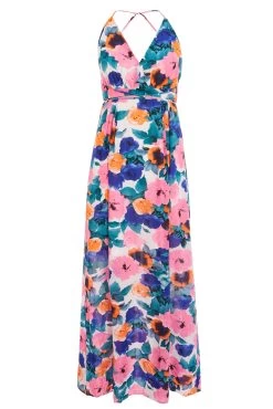 Blue Chiffon Maxi Dress