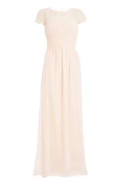 Nude Lace Sweetheart Maxi Dress
