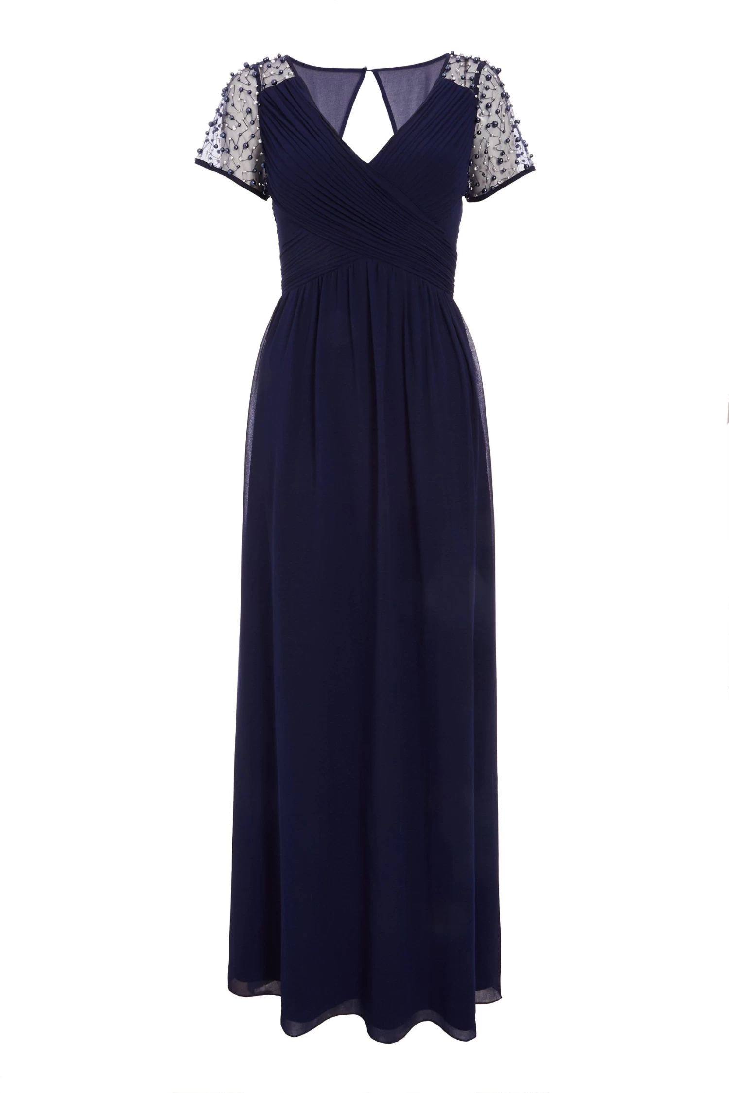 Navy Wrap Embellished Maxi Dress 1 Navy Wrap Embellished Maxi Dress