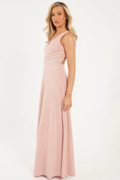 Pink Embellished Cross Back Maxi 9 Pink Embellished Cross Back Maxi -Women Clothing Sale 00100023549 XS scaled