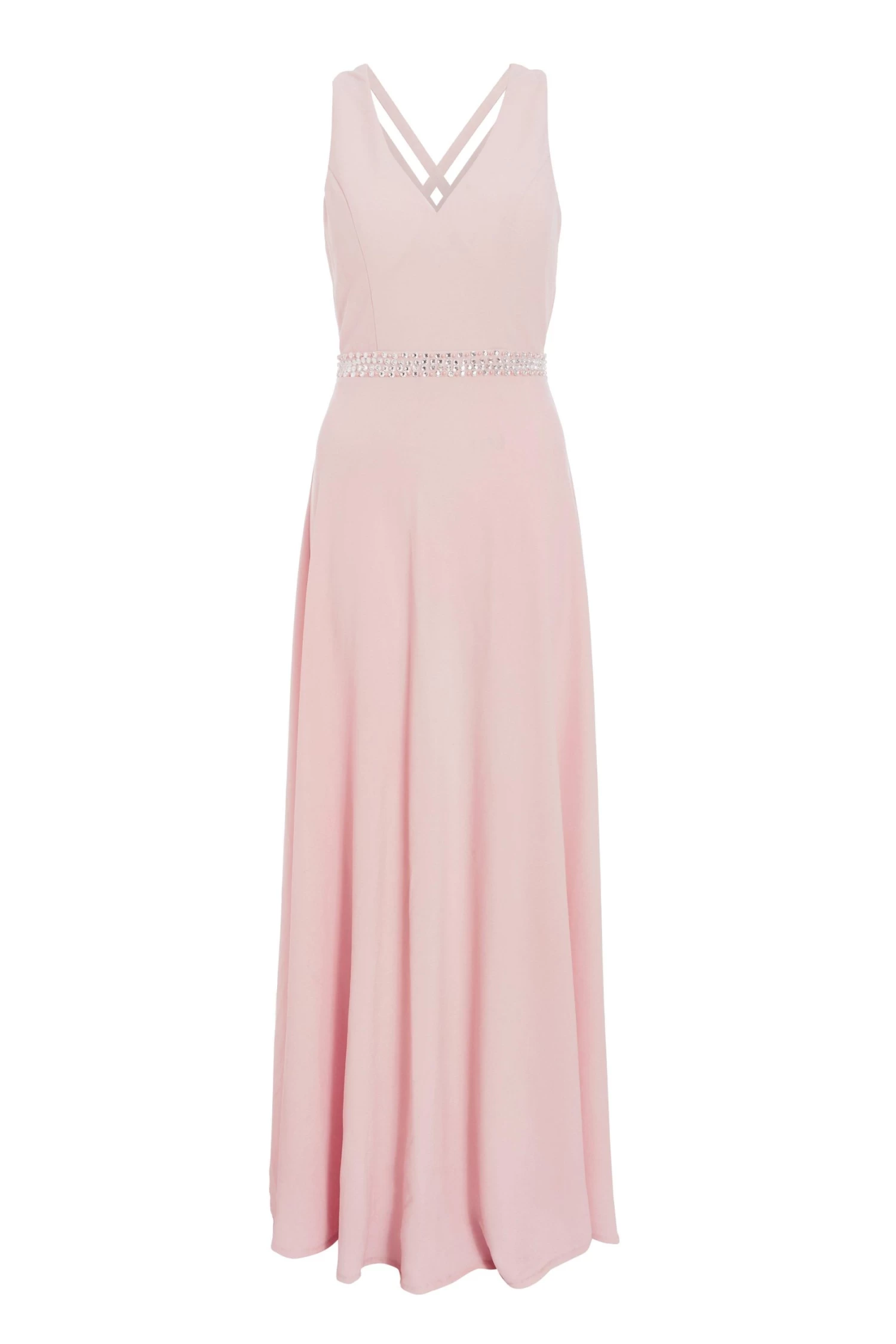Pink Embellished Cross Back Maxi 1 Pink Embellished Cross Back Maxi