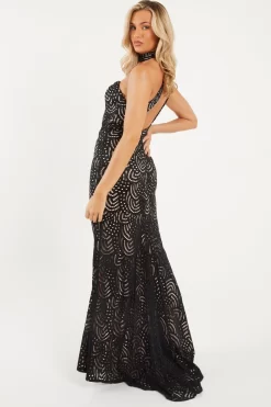 Black Lace Fishtail Maxi Dress 8 Black Lace Fishtail Maxi Dress -Women Clothing Sale 00100026146 XB scaled