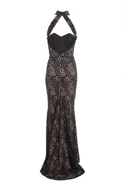 Black Lace Fishtail Maxi Dress -Women Clothing Sale 00100026146 ZB
