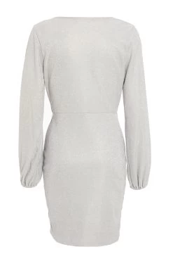 Silver Ruched Bodycon Dress 10 Silver Ruched Bodycon Dress -Women Clothing Sale 00100028359 ZB
