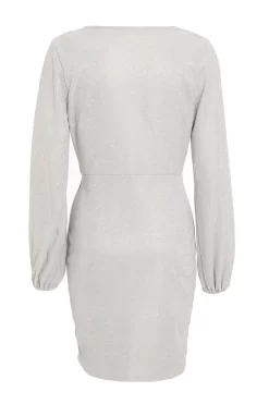 Silver Ruched Bodycon Dress 10 Silver Ruched Bodycon Dress -Women Clothing Sale 00100028359 ZB scaled