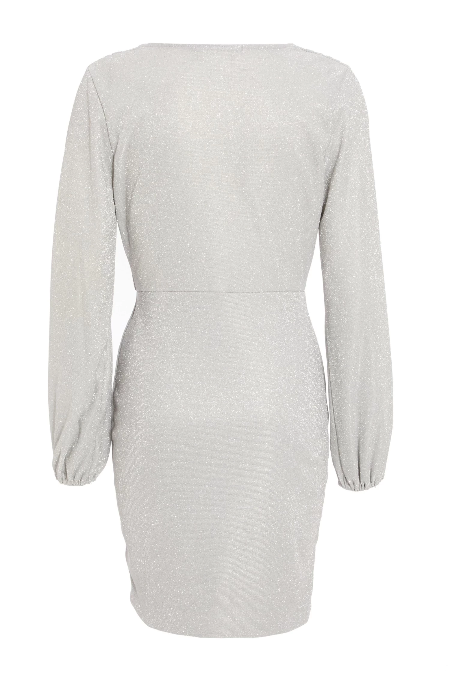 Silver Ruched Bodycon Dress 5 Silver Ruched Bodycon Dress - Image 5
