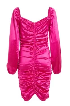 Pink Satin Bodycon Dress 10 Pink Satin Bodycon Dress -Women Clothing Sale 00100028742 ZB