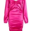 Pink Satin Bodycon Dress