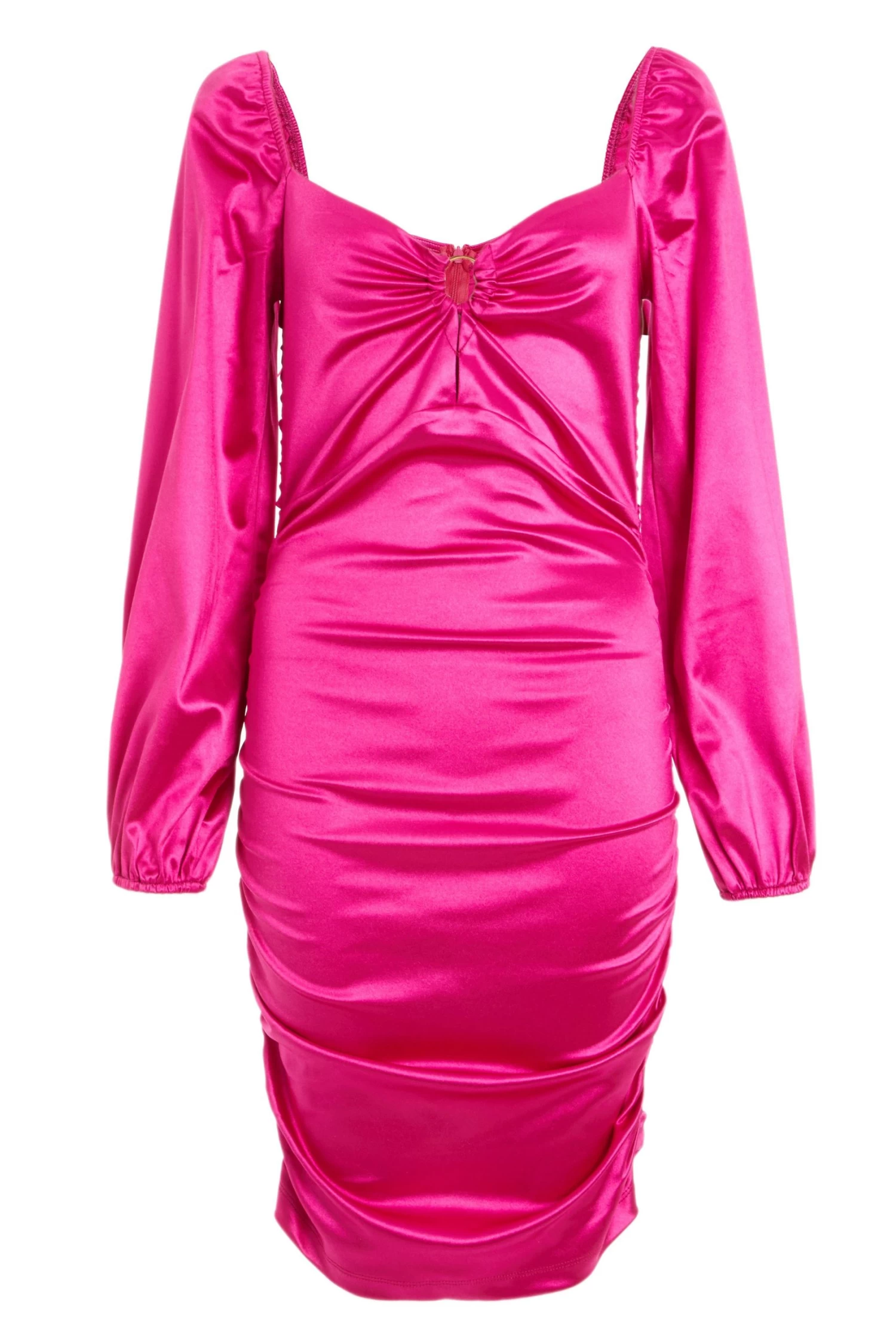 Pink Satin Bodycon Dress 1 Pink Satin Bodycon Dress