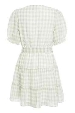 Sage Gingham Wrap Skater Dress 10 Sage Gingham Wrap Skater Dress -Women Clothing Sale 00100029429 ZB scaled