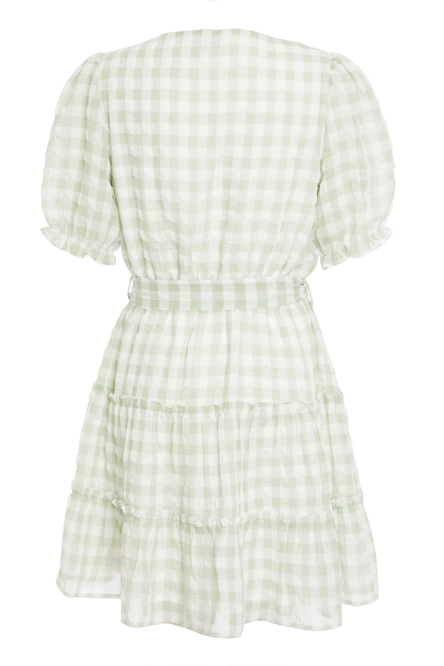 Sage Gingham Wrap Skater Dress 5 Sage Gingham Wrap Skater Dress - Image 5