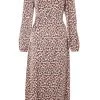 Pink Animal Print Midi Dress