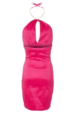 Pink Chain Halterneck Dress 10 Pink Chain Halterneck Dress -Women Clothing Sale 00100031580 ZB scaled