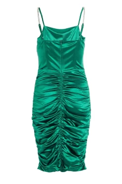 Green Satin Bodycon Midi Dress -Women Clothing Sale 00100031832 ZB scaled