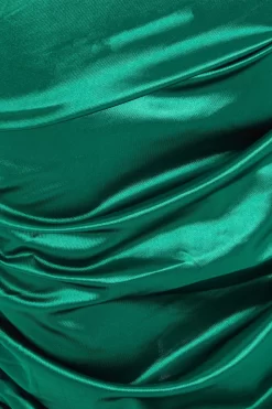 Green Satin Bodycon Midi Dress -Women Clothing Sale 00100031832 ZS scaled