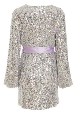 Multicoloured Sequin Wrap Dress 10 Multicoloured Sequin Wrap Dress -Women Clothing Sale 00100032491 ZB