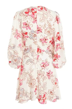 Pink Floral Satin Skater Dress 10 Pink Floral Satin Skater Dress -Women Clothing Sale 00100032766 ZB scaled