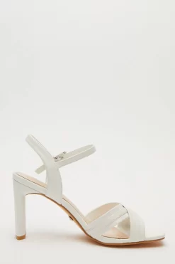 White Cross Strap Heeled Sandals -Women Clothing Sale 00100032919 ZS scaled