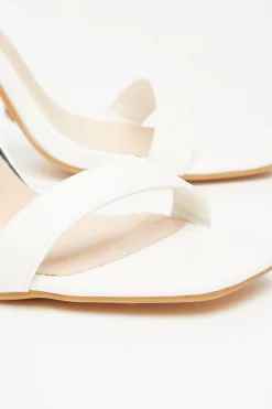 White Clear Ankle Tie Heeled Sandals 10 White Clear Ankle Tie Heeled Sandals -Women Clothing Sale 00100032940 ZB scaled