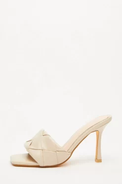 Nude Woven Mule Sandals