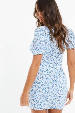 Blue Ditsy Floral Bodycon Mini Dress 8 Blue Ditsy Floral Bodycon Mini Dress -Women Clothing Sale 00100033133 XB scaled