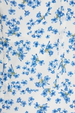 Blue Ditsy Floral Bodycon Mini Dress -Women Clothing Sale 00100033133 ZS