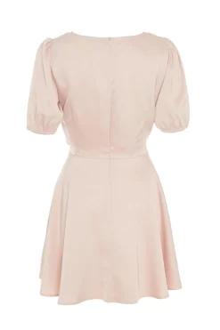 Pink Satin Cut Out Skater Dress 10 Pink Satin Cut Out Skater Dress -Women Clothing Sale 00100033145 ZB scaled