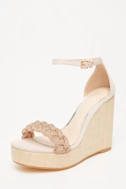 Blush Pink Embellished Pleat Wedges 8 Blush Pink Embellished Pleat Wedges -Women Clothing Sale 00100033260 XB scaled