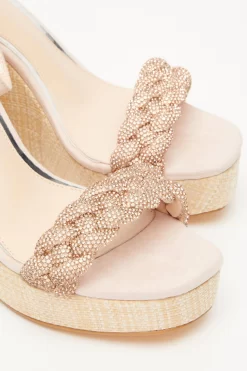 Blush Pink Embellished Pleat Wedges 10 Blush Pink Embellished Pleat Wedges -Women Clothing Sale 00100033260 ZB scaled