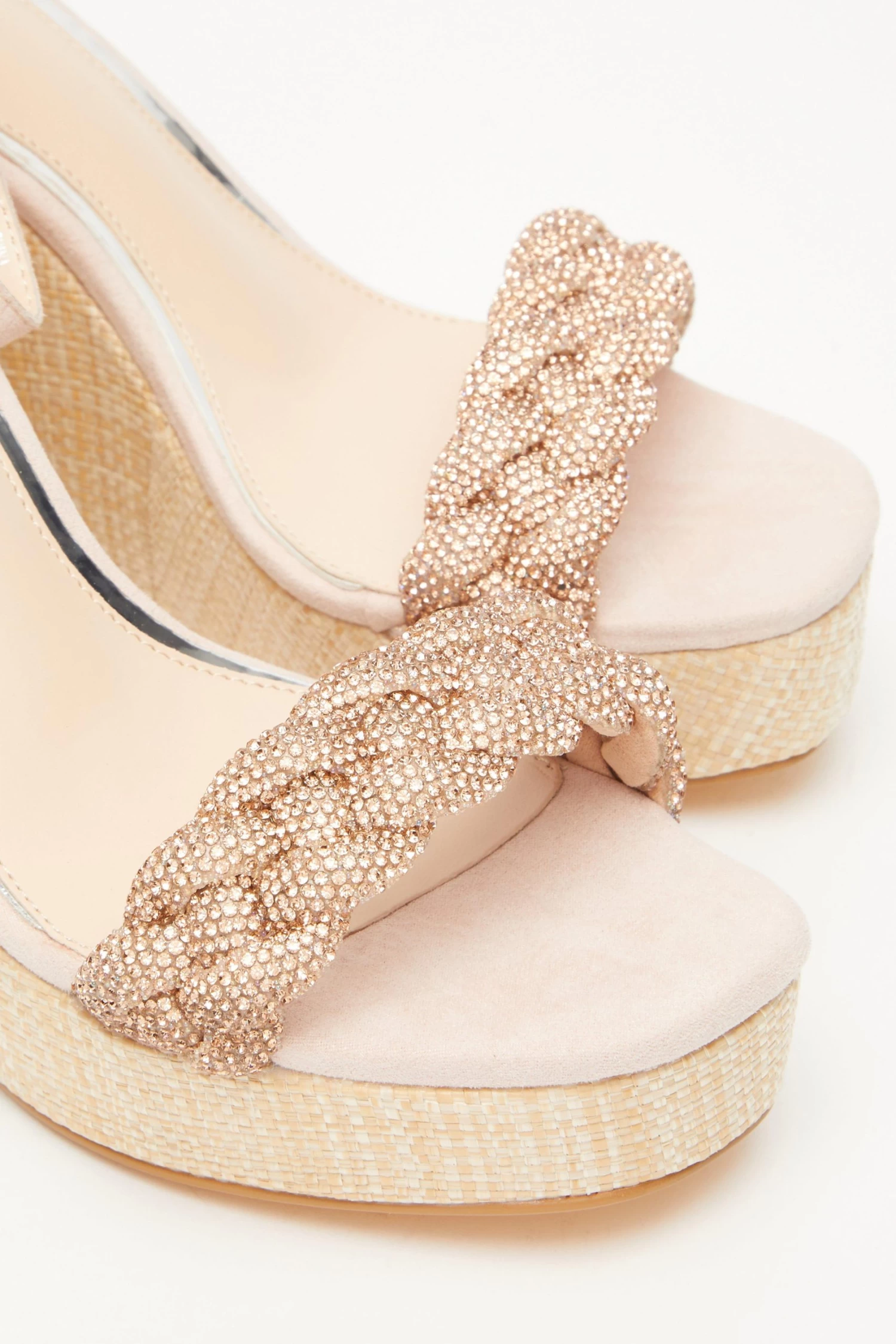 Blush Pink Embellished Pleat Wedges 5 Blush Pink Embellished Pleat Wedges - Image 5