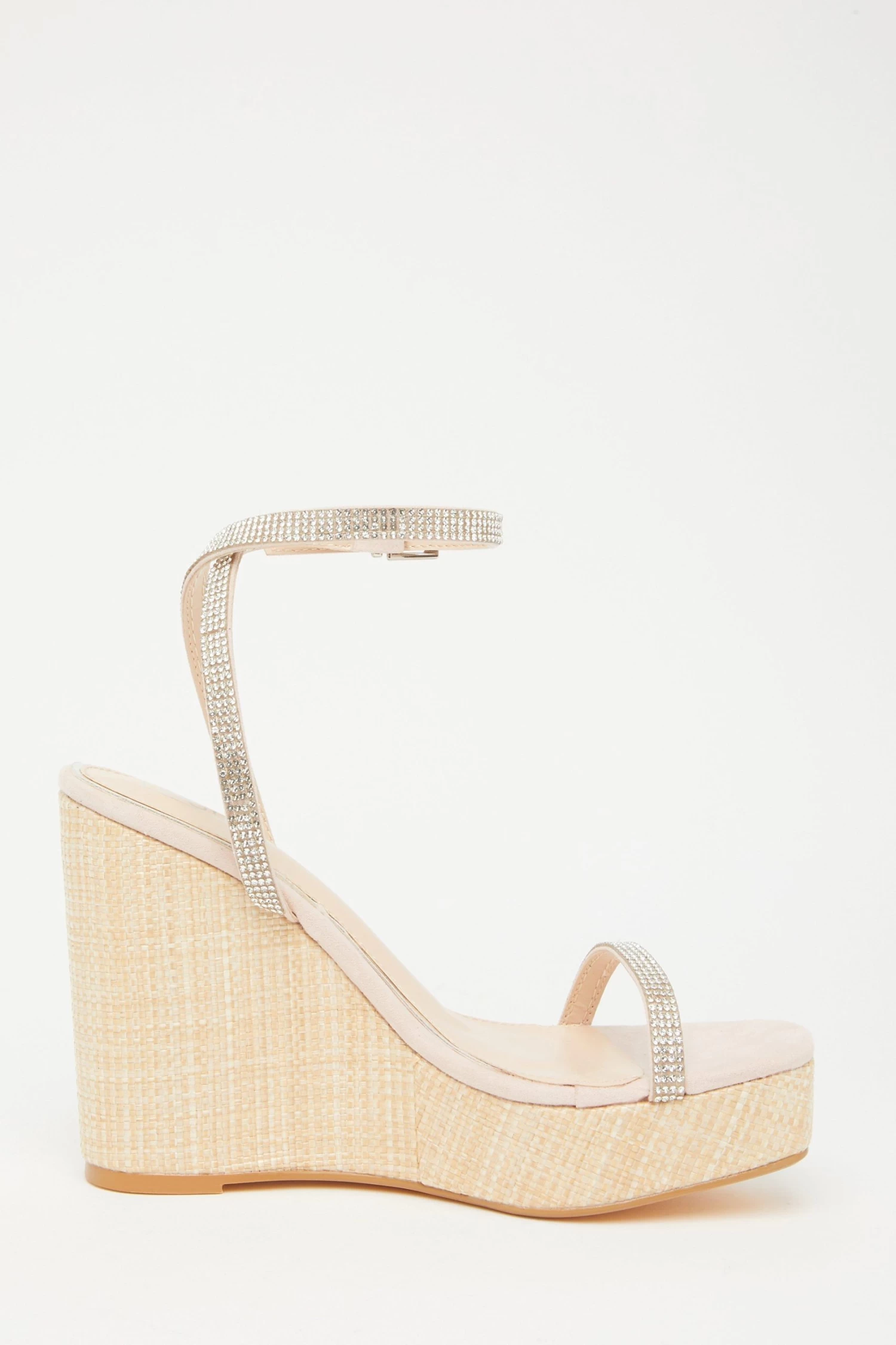 Nude Embellished Strappy Wedges 6 Nude Embellished Strappy Wedges - Image 6