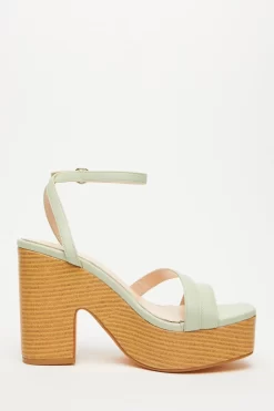 Sage Faux Leather Platform Heeled Sandals -Women Clothing Sale 00100033291 ZS scaled