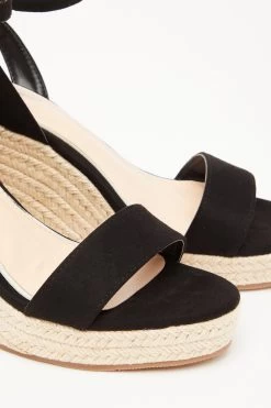 Black Woven Wedges -Women Clothing Sale 00100033297 ZB