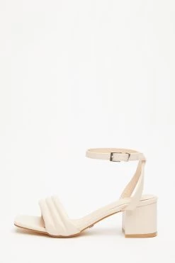 Wide Fit Nude Block Heeled Sandals