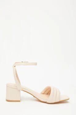 Wide Fit Nude Block Heeled Sandals -Women Clothing Sale 00100033308 ZS
