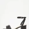 Wide Fit Black Block Heeled Sandals