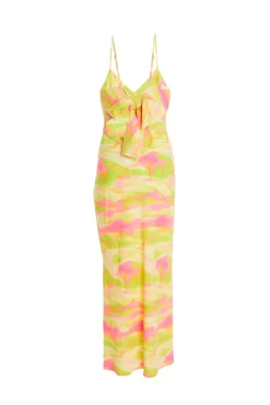 Lime Marble Print Tie Back Midi Dress 10 Lime Marble Print Tie Back Midi Dress -Women Clothing Sale 00100033378 ZB scaled