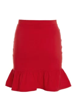 Red Ruched Mini Skirt -Women Clothing Sale 00100034082 ZB scaled