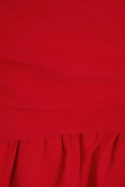Red Ruched Mini Skirt -Women Clothing Sale 00100034082 ZS