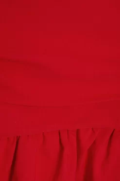 Red Ruched Mini Skirt -Women Clothing Sale 00100034082 ZS scaled