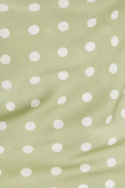 Sage Polka Dot Satin Midi Dress -Women Clothing Sale 00100034227 ZS scaled