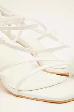 White Strappy Block Heeled Sandals -Women Clothing Sale 00100034553 ZB scaled