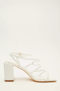 White Strappy Block Heeled Sandals -Women Clothing Sale 00100034553 ZS scaled