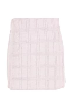 Pink Check Boucle Mini Skirt -Women Clothing Sale 00100034847 ZB