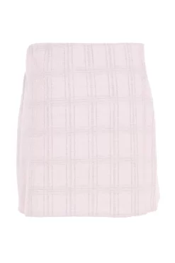 Pink Check Boucle Mini Skirt -Women Clothing Sale 00100034847 ZB scaled