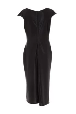Black Ruched Midi Dress -Women Clothing Sale 00100034952 ZB